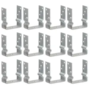 Kotwy do słupków, 12 szt., srebrne, 12x6x15 cm, stal