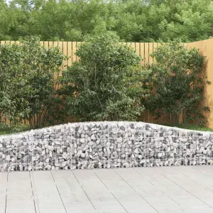 Kosze gabionowe, 9 szt, 400x30x40/60 cm, galwanizowane żelazo