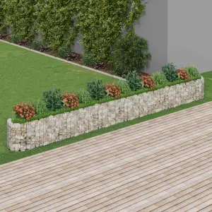 Podwyższona donica gabionowa, galwanizowane żelazo 540x50x50 cm
