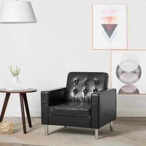 Fotel Czarny 75x70x75 cm Skóra ekologiczna