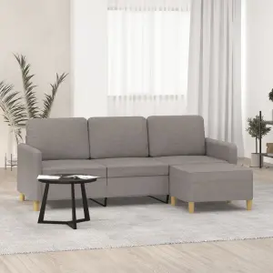 3-osobowa sofa z podnóżkiem, taupe, 180 cm, tkaniną