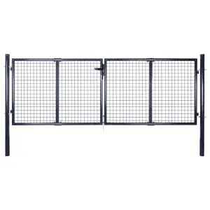 Brama ogrodowa z siatki ocynkowanej, stal 300x100 cm, szara