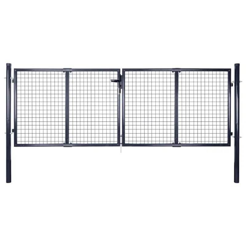 Brama ogrodowa z siatki ocynkowanej, stal 300x100 cm, szara