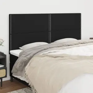 Zagłówek czarny 180x5x118/128 cm tkanina