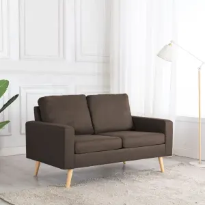 2-osobowa sofa, brązowa, tapicerowana tkaniną