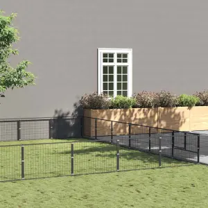 Kojec dla psa, czarny, 36 m², stalowy