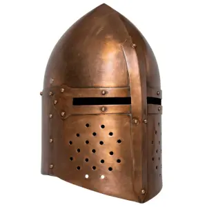 Replika średniowiecznego zabytkowego hełmu LARP, miedziana stal