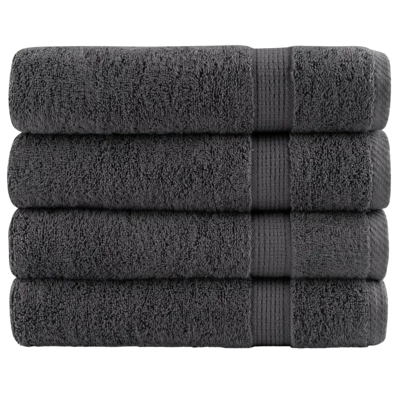 Ręczniki premium, SOLUND, 4 szt., antracytowe, 70x140 cm, 600 g/m²