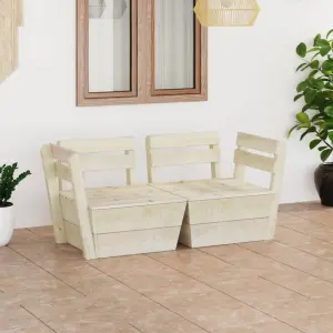 Meble ogrodowe sofa 2-osobowa z palet impregnowane drewno świerkowe